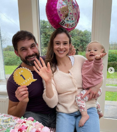 Camilla Thurlow and Jamie Jewitt celebrating Nell's first Birthday!